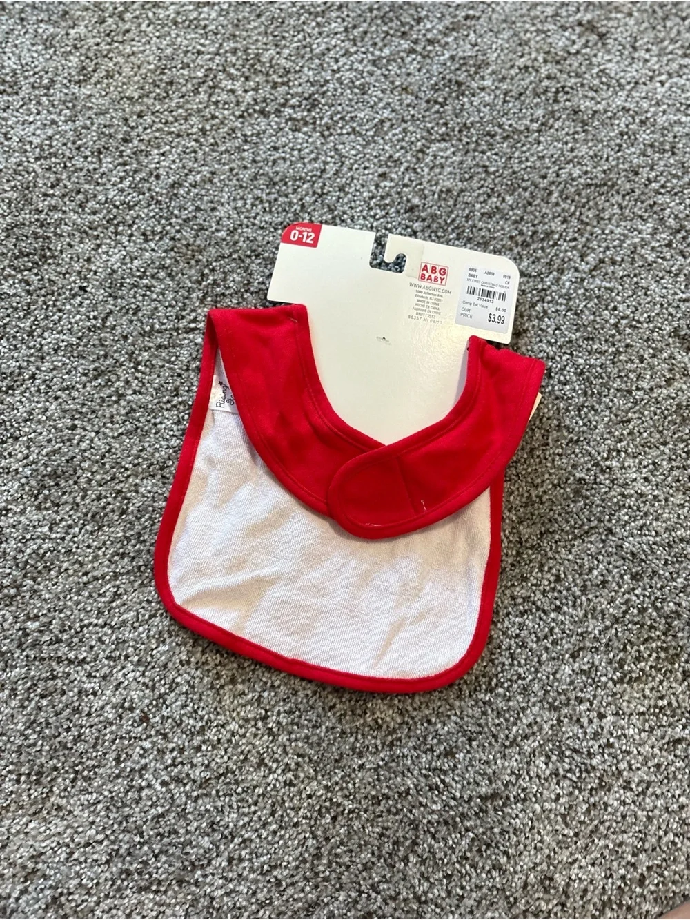 My First Christmas Baby Bib & Hat Set - Red